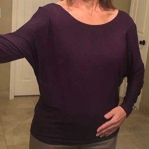 Plum long sleeve knit shirt